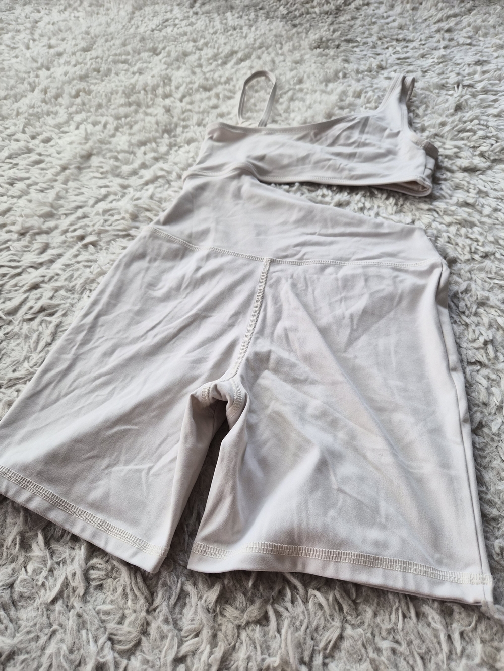 Forever 21 One-Shoulder Cutout Active Romper Cream - XS - Picture 13 of 13